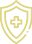 Icon of shield with lock for safety