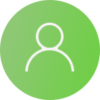 Cercle comprenant l'icône d'une personne représentant les personnes agées qui ont maintenant un outil pour communiquer avec les médecins et leurs familles